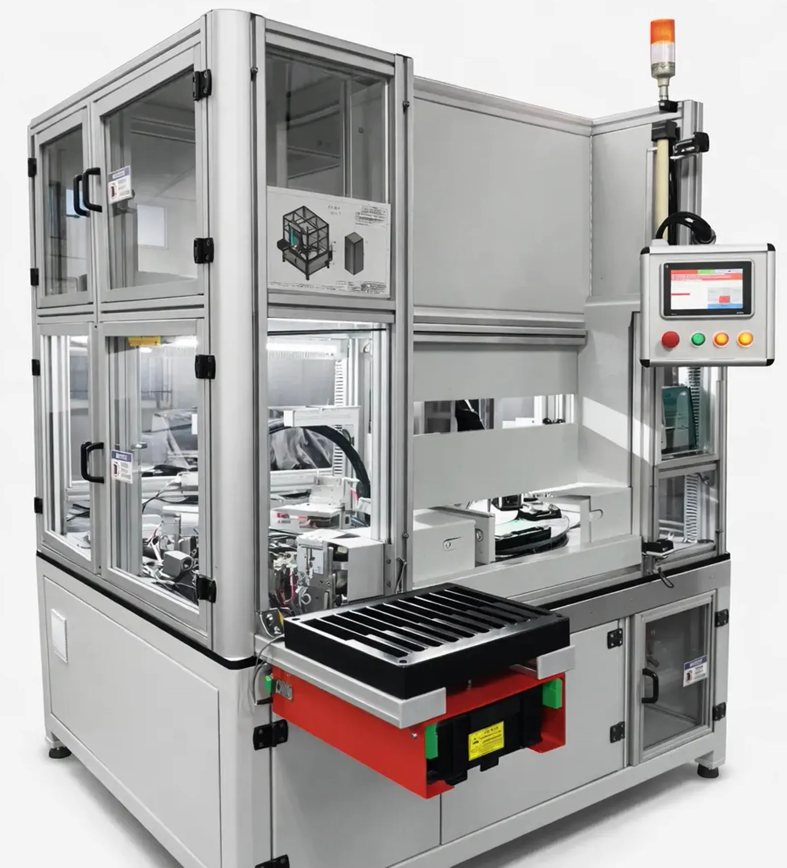 Complete factory assembly automation system with safety guarding