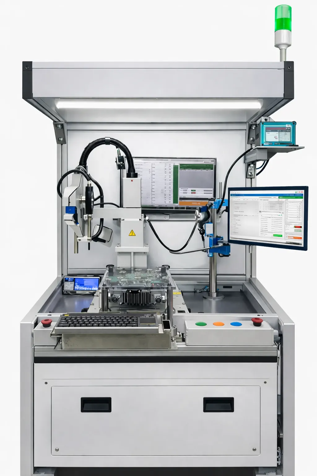 Control PCBA panel with integrated PLC and HMI for assembly line management