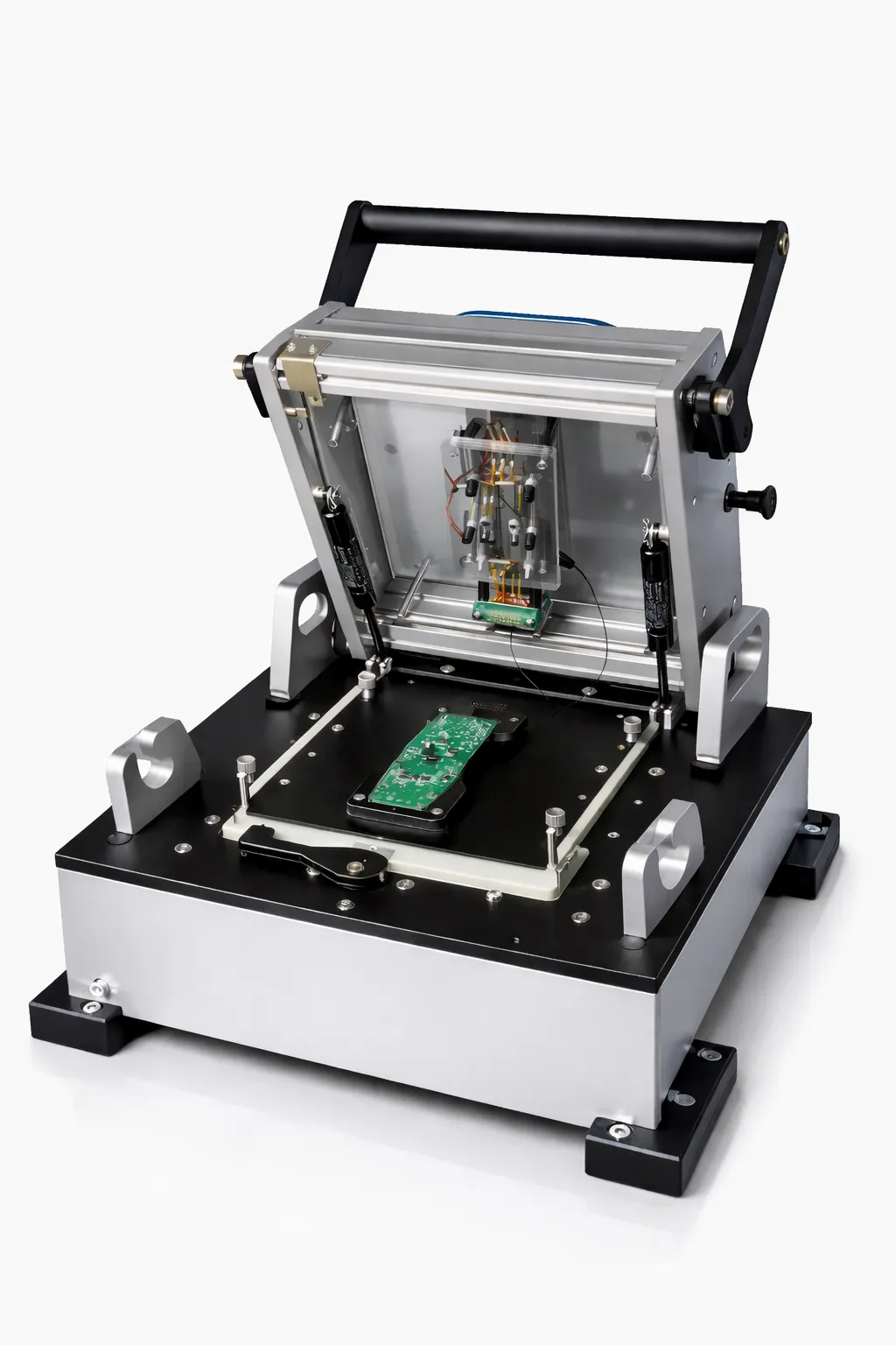PCB functional testing station with automated test fixture